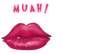 Gif animé bouche muah